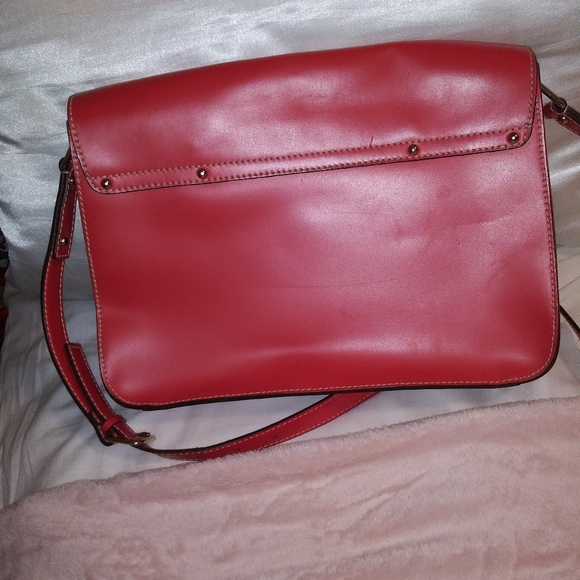 kate spade red satchel style smooth leather UNIQUE!!! - Picture 15 of 16
